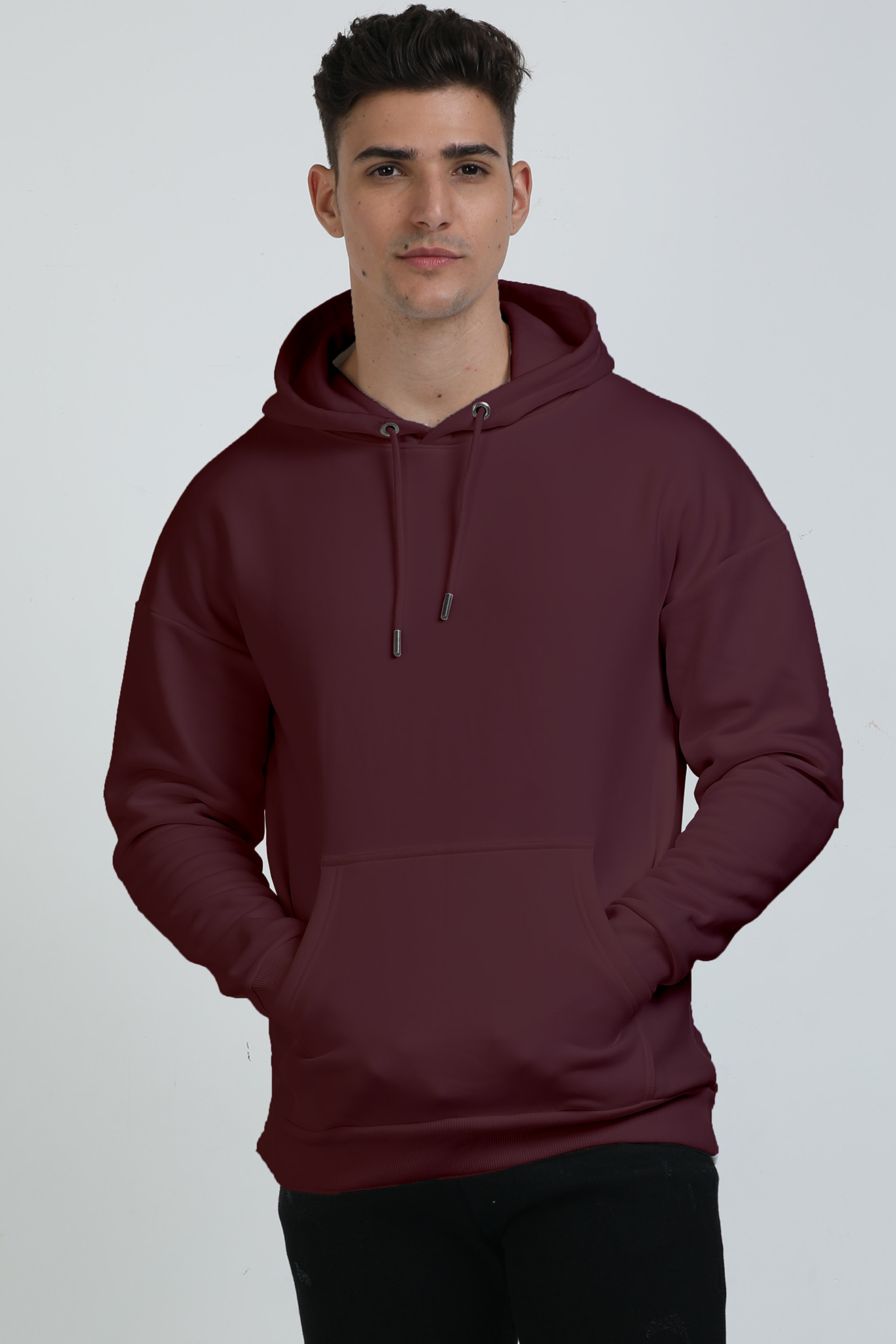 Unisex Oversized Hooded Sweatshirt Maroon