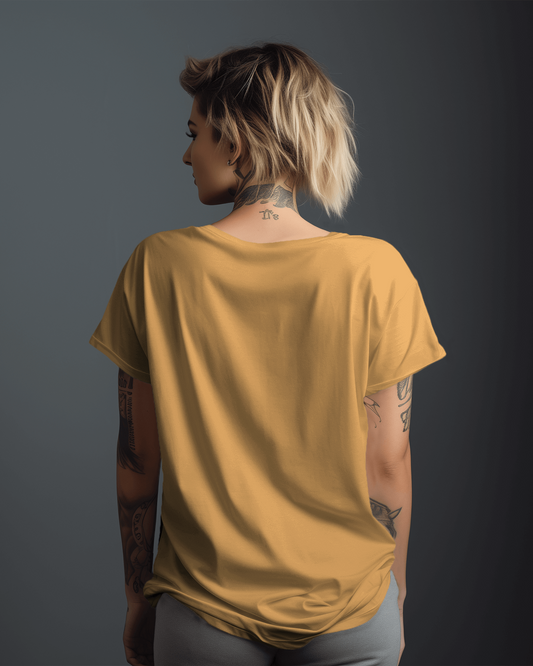 Half Sleeve Classic Mustard Yellow T-Shirt for Women