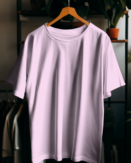 Half Sleeve Classic Baby Pink T-Shirt for Women