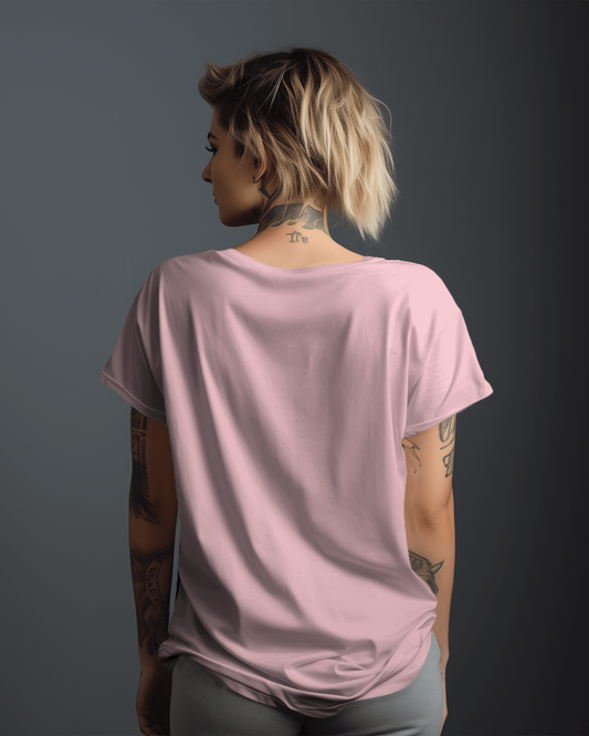 Half Sleeve Classic Baby Pink T-Shirt for Women