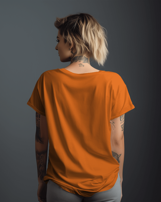 Half Sleeve Classic Orange T-Shirt for Women